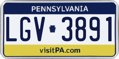 PA license plate LGV3891