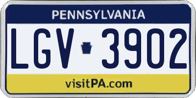 PA license plate LGV3902