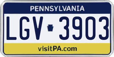 PA license plate LGV3903