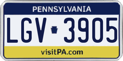 PA license plate LGV3905