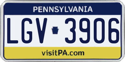 PA license plate LGV3906