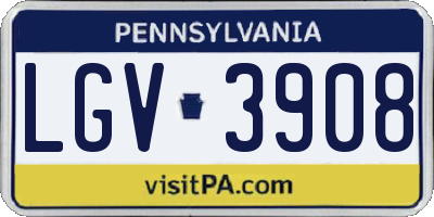 PA license plate LGV3908