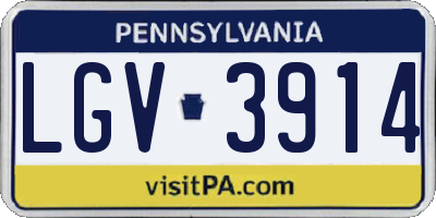 PA license plate LGV3914
