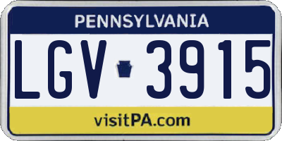 PA license plate LGV3915