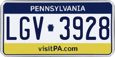 PA license plate LGV3928