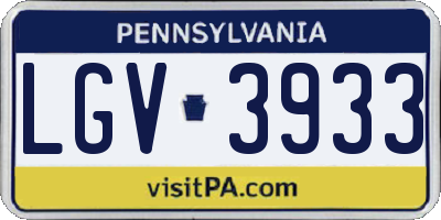 PA license plate LGV3933