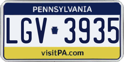 PA license plate LGV3935