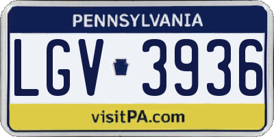 PA license plate LGV3936