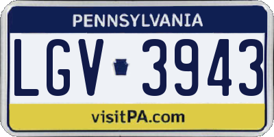 PA license plate LGV3943