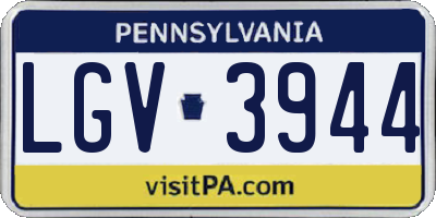 PA license plate LGV3944