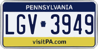 PA license plate LGV3949