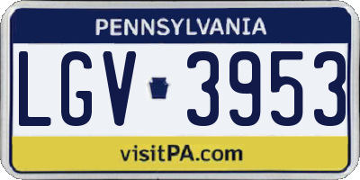PA license plate LGV3953