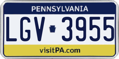 PA license plate LGV3955