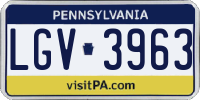 PA license plate LGV3963