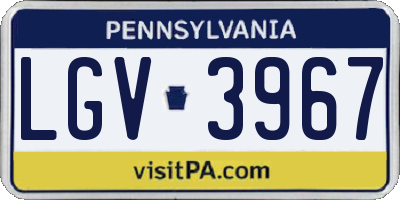 PA license plate LGV3967