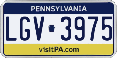 PA license plate LGV3975