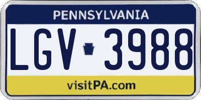 PA license plate LGV3988