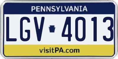 PA license plate LGV4013