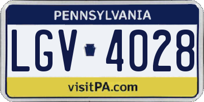 PA license plate LGV4028
