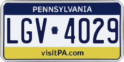 PA license plate LGV4029