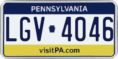 PA license plate LGV4046