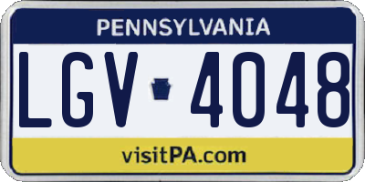 PA license plate LGV4048