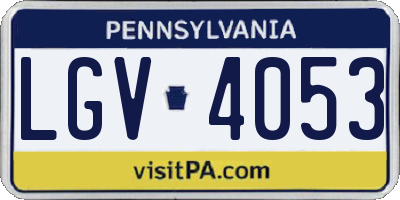 PA license plate LGV4053
