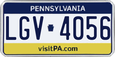 PA license plate LGV4056