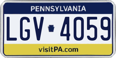PA license plate LGV4059