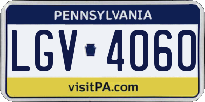 PA license plate LGV4060