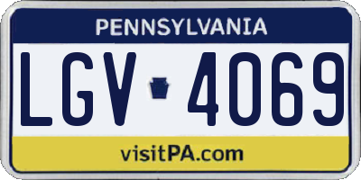 PA license plate LGV4069