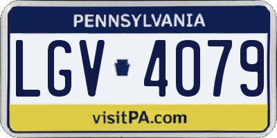 PA license plate LGV4079