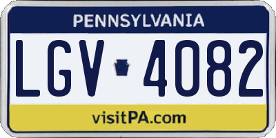 PA license plate LGV4082