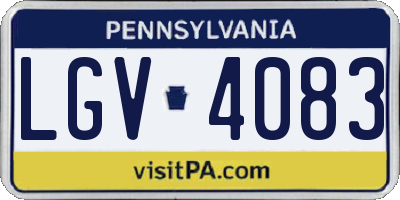 PA license plate LGV4083