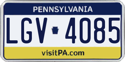 PA license plate LGV4085