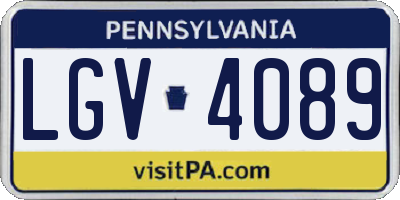 PA license plate LGV4089