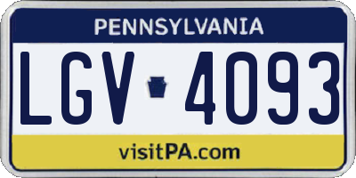 PA license plate LGV4093