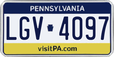 PA license plate LGV4097