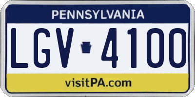 PA license plate LGV4100