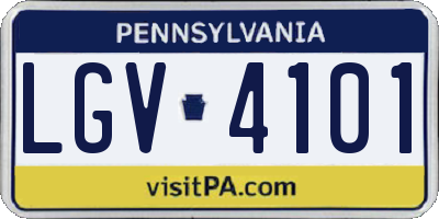 PA license plate LGV4101