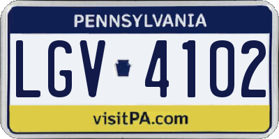 PA license plate LGV4102
