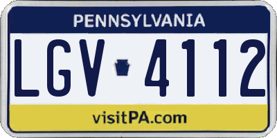 PA license plate LGV4112