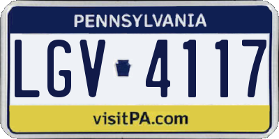 PA license plate LGV4117