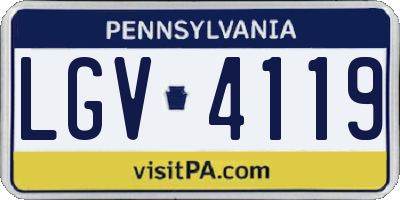 PA license plate LGV4119