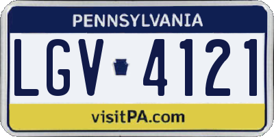 PA license plate LGV4121