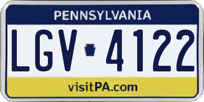 PA license plate LGV4122