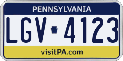 PA license plate LGV4123