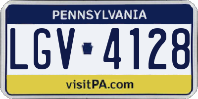 PA license plate LGV4128