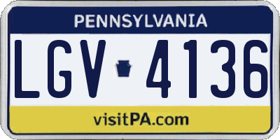 PA license plate LGV4136