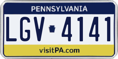 PA license plate LGV4141